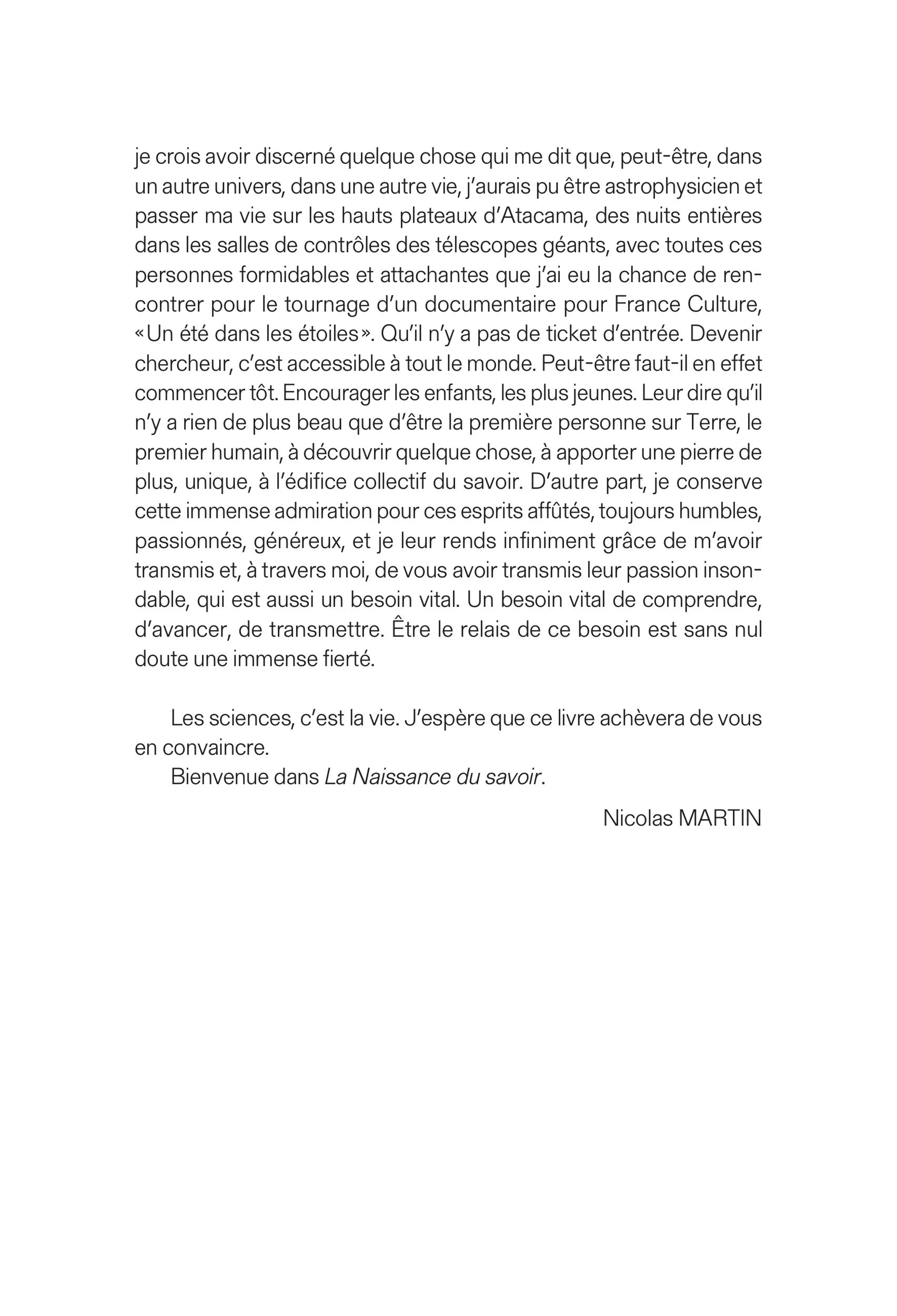 La naissance du savoir